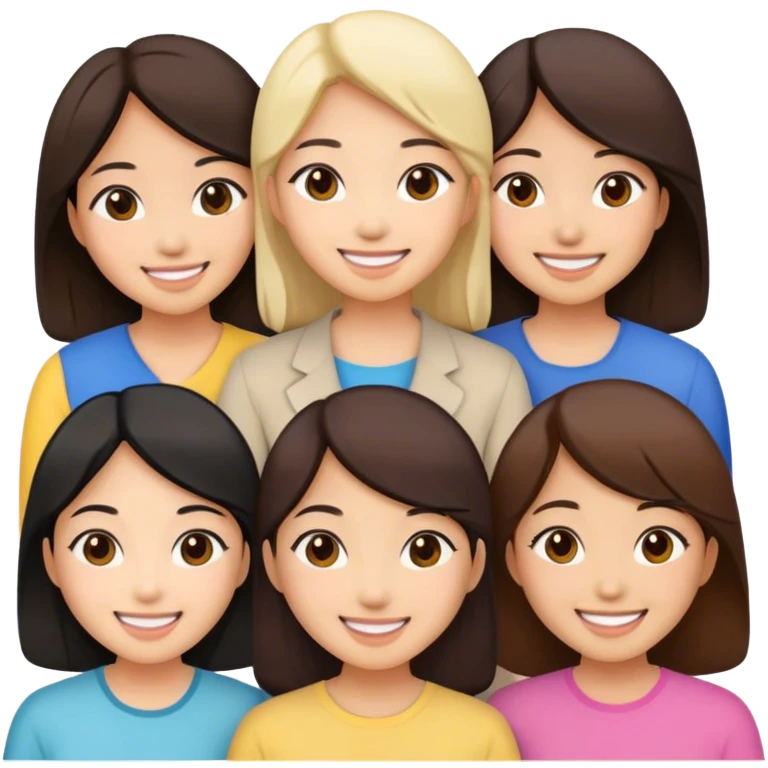 5 Asian female friends  emoji