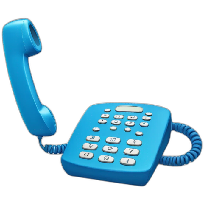 blue handset phone emoji