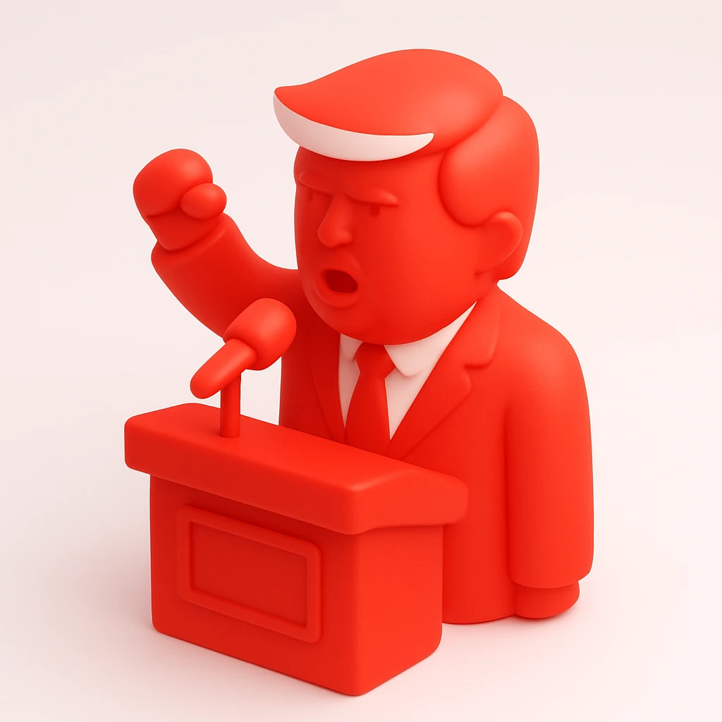Donald Trump speaking at a rally emoji