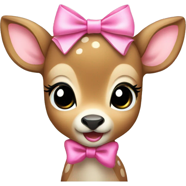 Baby deer with a pink bow  emoji