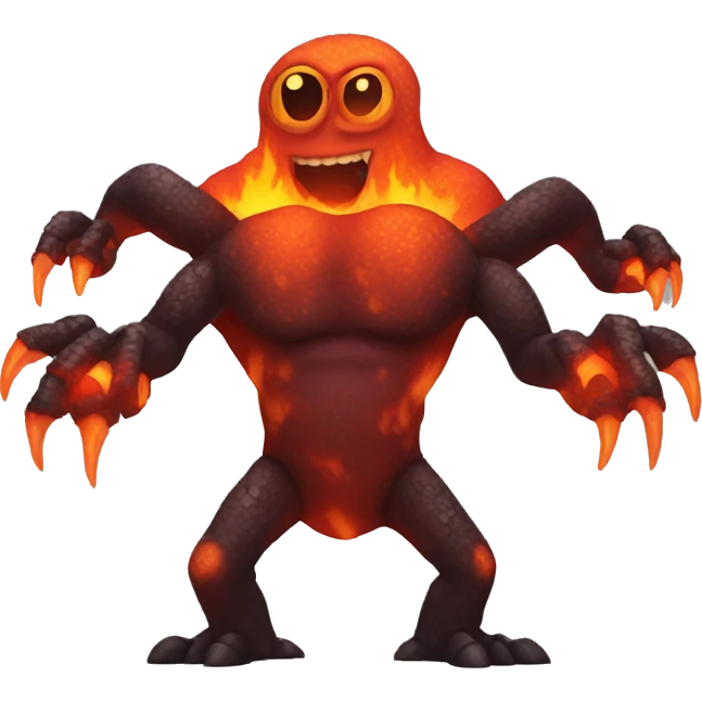 Monster of the lava and magma with six arms emoji