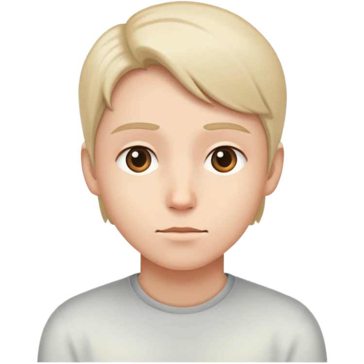 A minimal face with eyes looking away to the side, neutral expression, emotionally reserved, invisible barrier, slight distance emoji