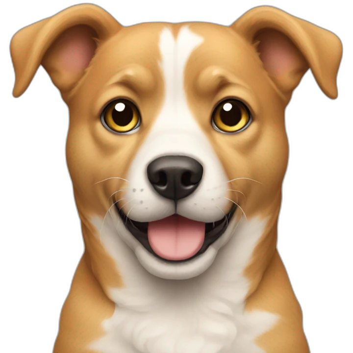 chien avec un chat emoji