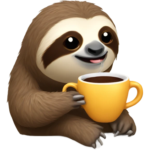 Sloth drinking coffee emoji