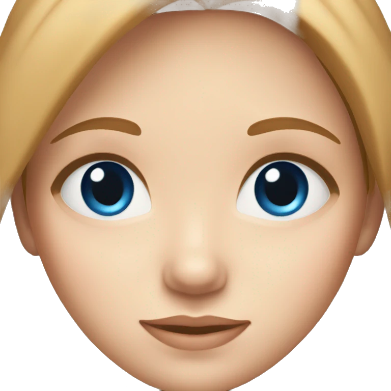Girl with light brown hair, blue eyes, and peachy skin  emoji