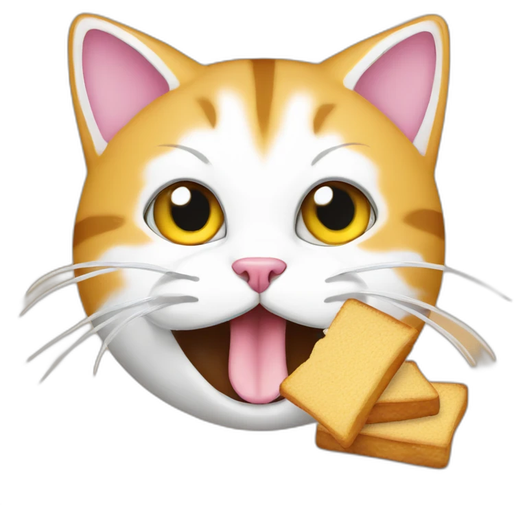 Cat eat sandwith emoji