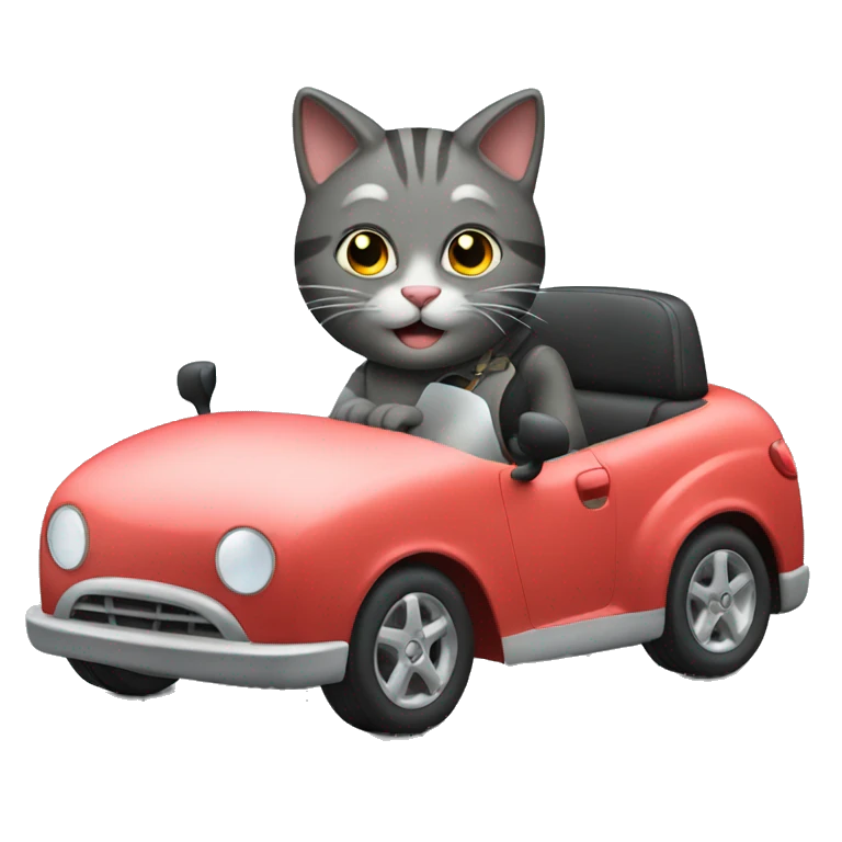 cat driving a car emoji