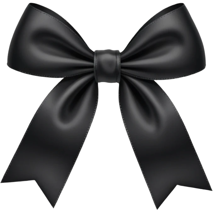 black THIN ribbon bow emoji