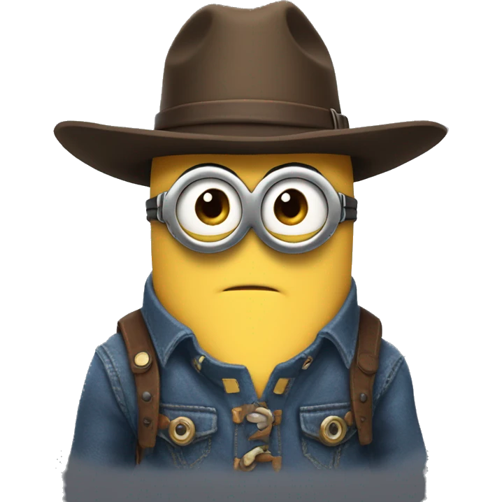 Despicable 4 character mega minion, western outfit emoji