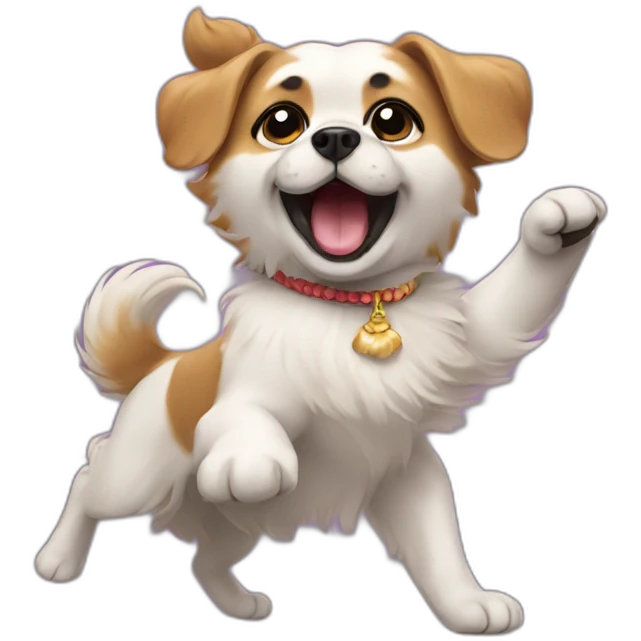 Pekinés dog dancing emoji