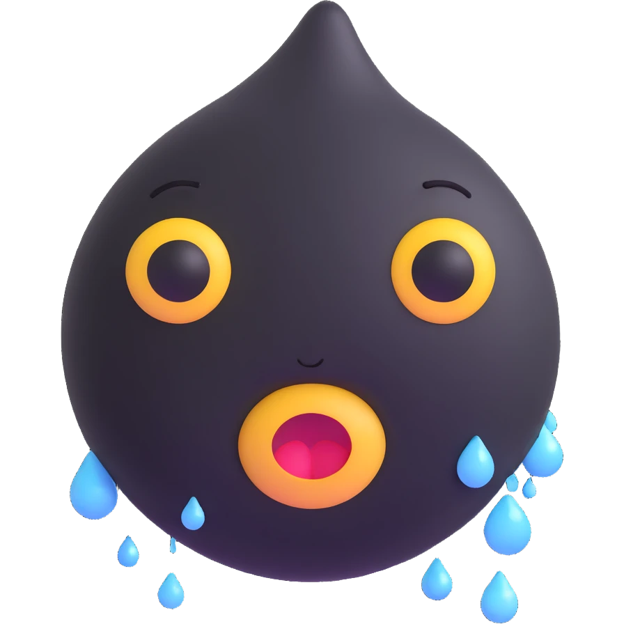silly sad crying emoji with big watery eyes emoji