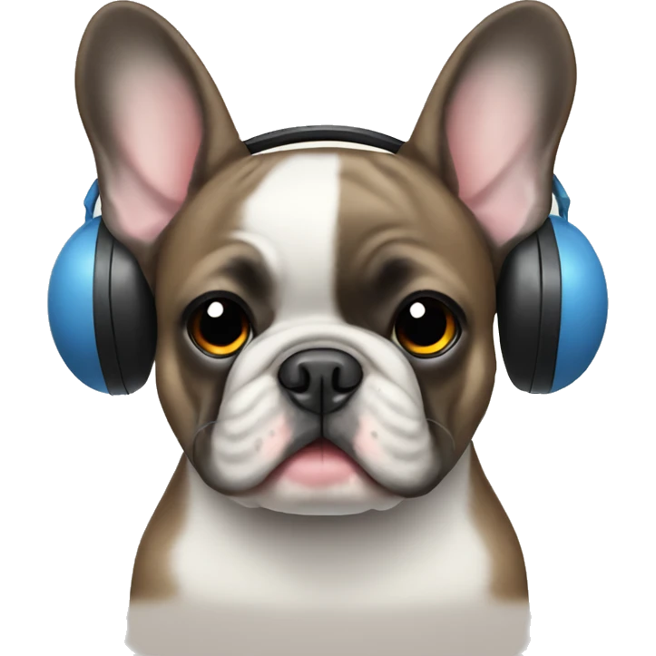 French bulldog with earmuffs emoji