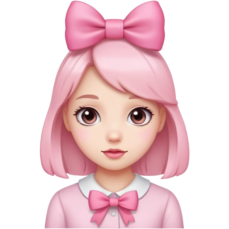 Cutesy girl pink bow emoji