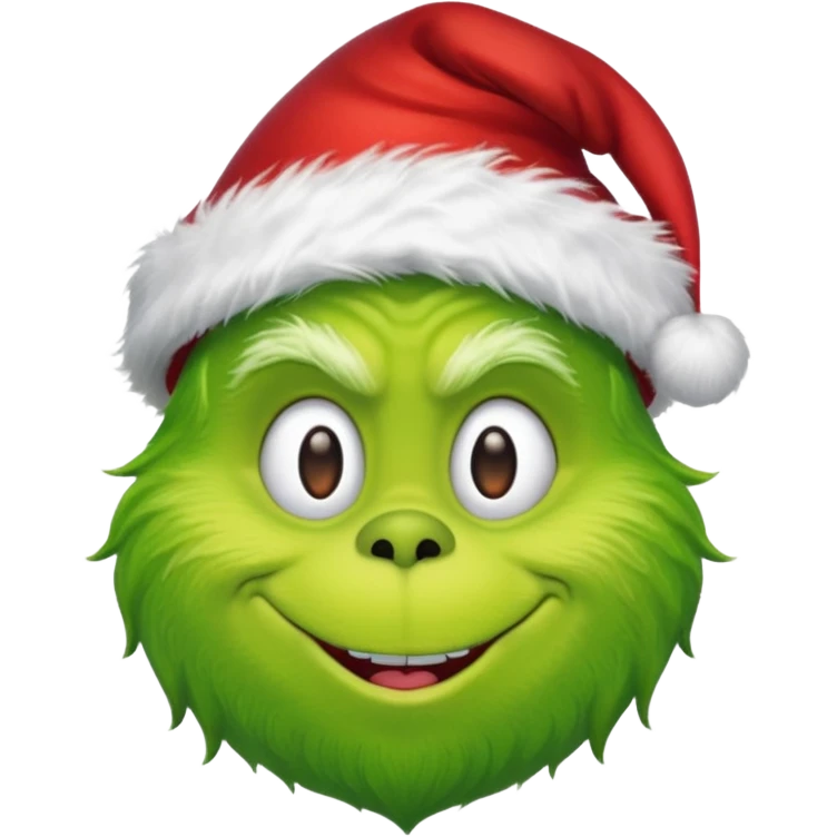 Create an emoji of the gtinch with a Santa hat emoji