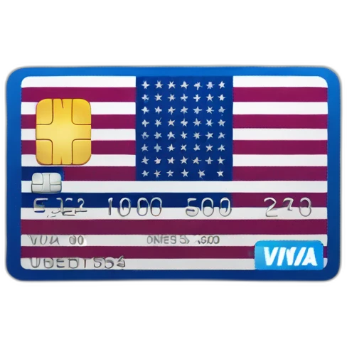 credit card with us flag emoji