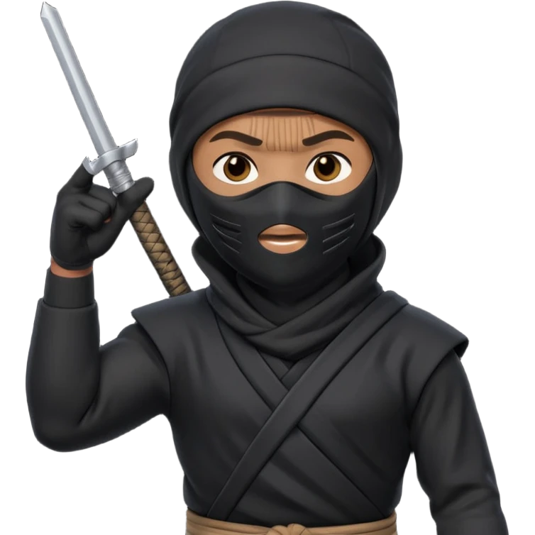 Crea un memoji con este emoji 🥷🏽 y este👈🏽 emoji