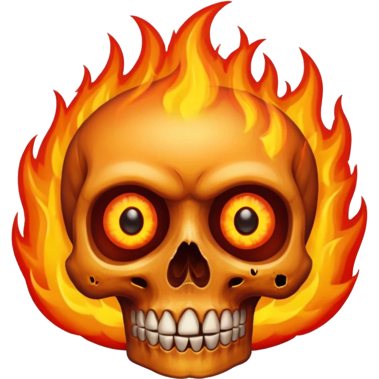 Skull eyes on fire emoji