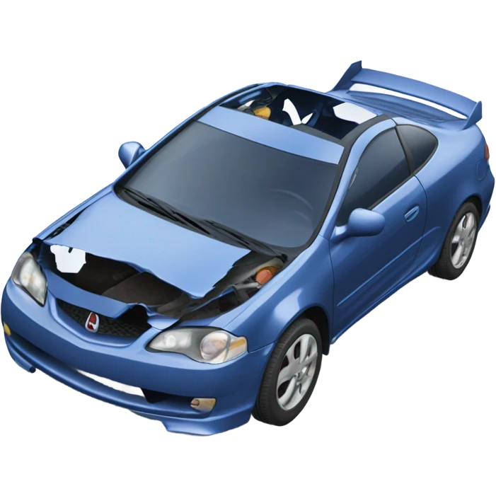 crashed Blue 2002 Acura RSX emoji