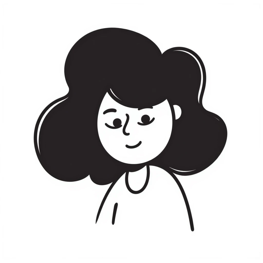 hand-drawn wig with sketchy lines emoji