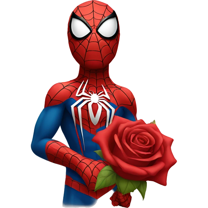 Spiderman holding a rose emoji