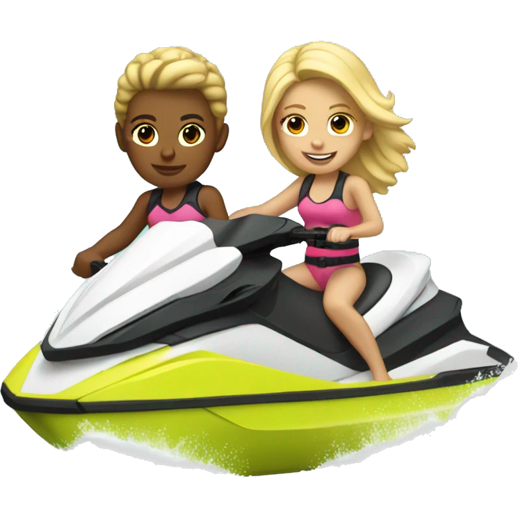 Blonde Twins on Jet Ski  emoji