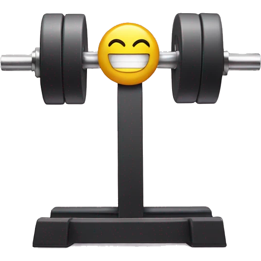 Iphone 13 sitting on a gym dumbell  emoji