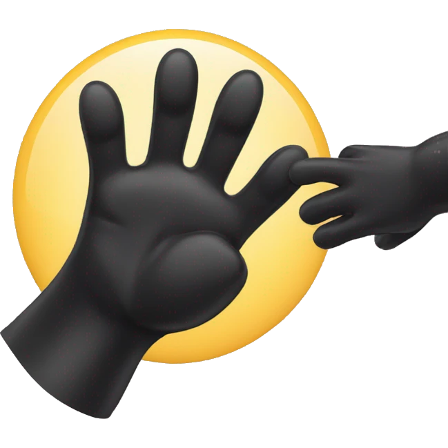 black labrador makes high five with his paw, only the upper body is visible emoji