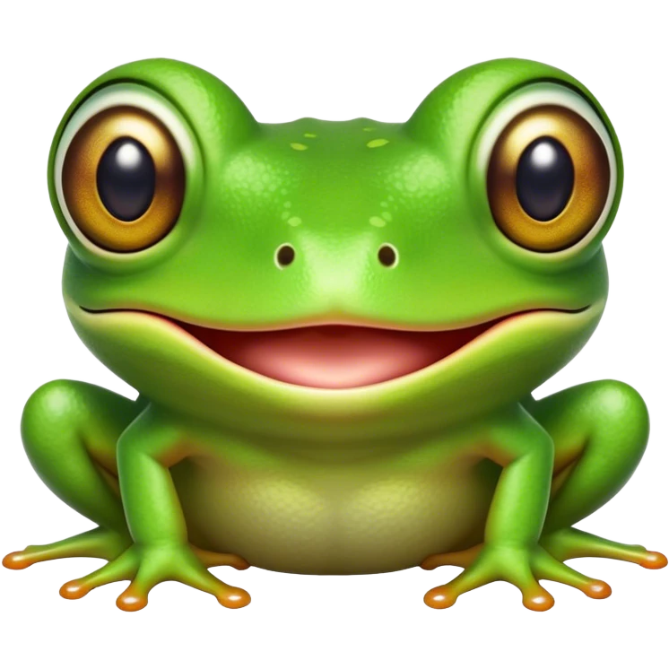 Cinematic Comical Green Tree Frog Portrait Emoji, Head tilted dramatically with an exaggeratedly amused expression, featuring a small, vibrant green body with wide, comically expressive eyes and quirky, textured skin, Simplified yet hilariously expressive features, highly detailed, glowing with a slightly sassy jungle glow, high shine, dramatic yet playful, stylized with an air of cheeky tropical mischief, soft glowing outline, capturing the essence of a meme-worthy green tree frog that looks ready to leap its way into viral fame! emoji