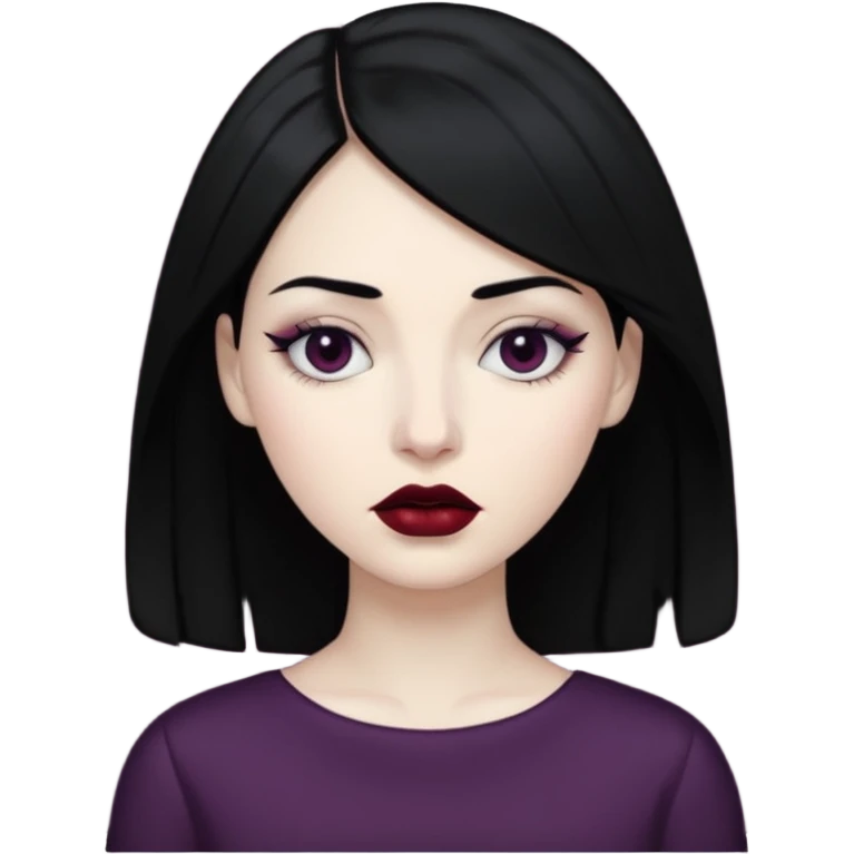 goth phase with hair over eye emoji