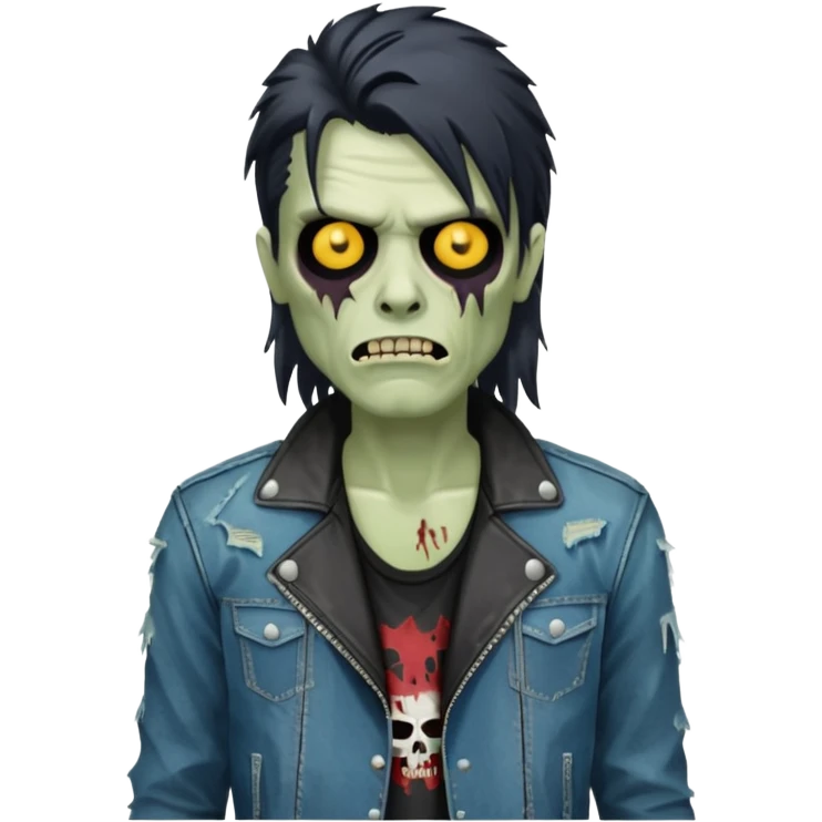 Rockstar zombie mullet emoji