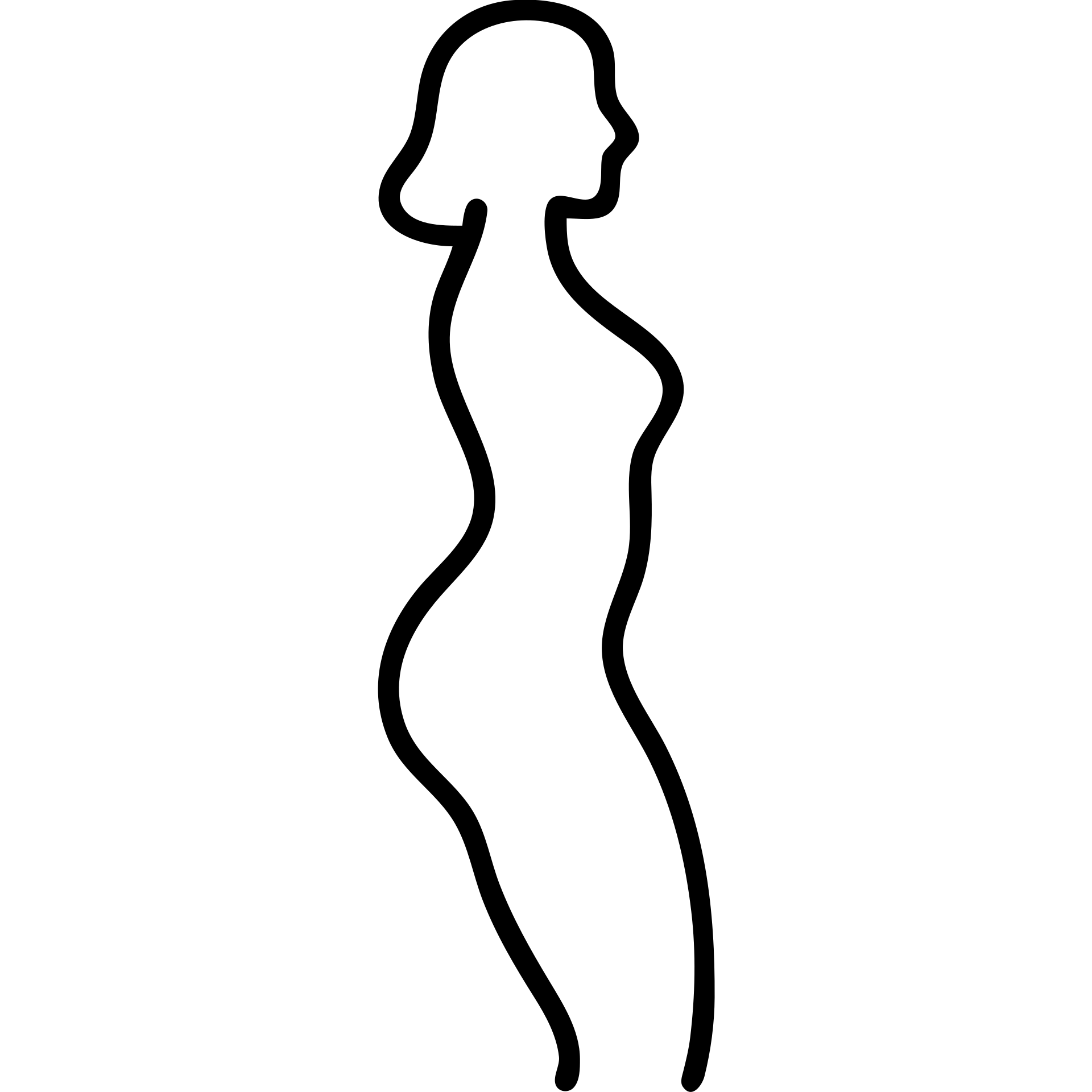 woman with a curvy silhouette, simple and elegant outlined icon emoji