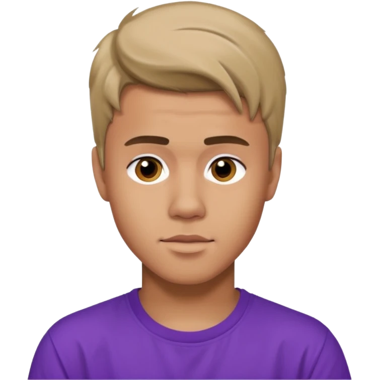justin bieber, wear purple t shirt emoji