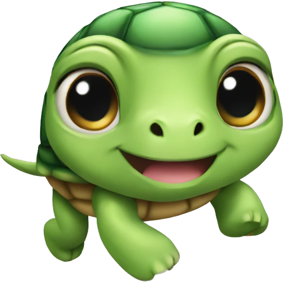running, very cute, smart, small head, turtle emoji