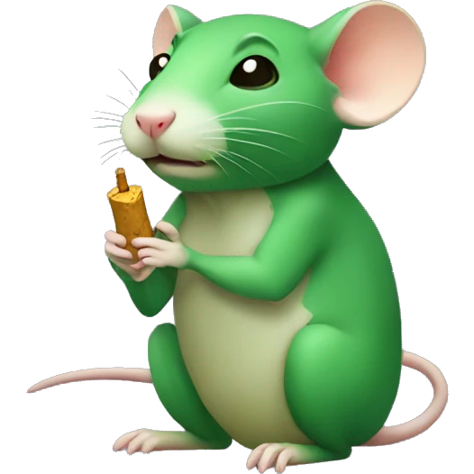 cute green rat smoking emoji