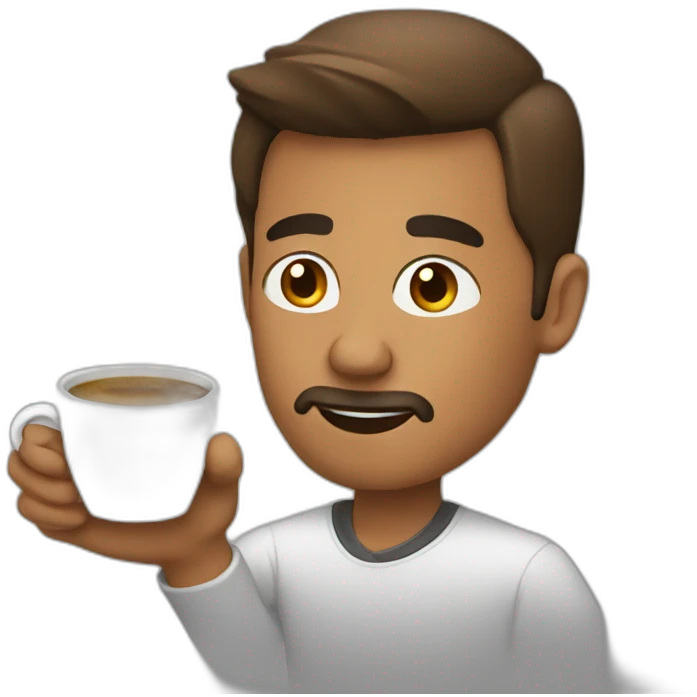 Man with coffee emoji