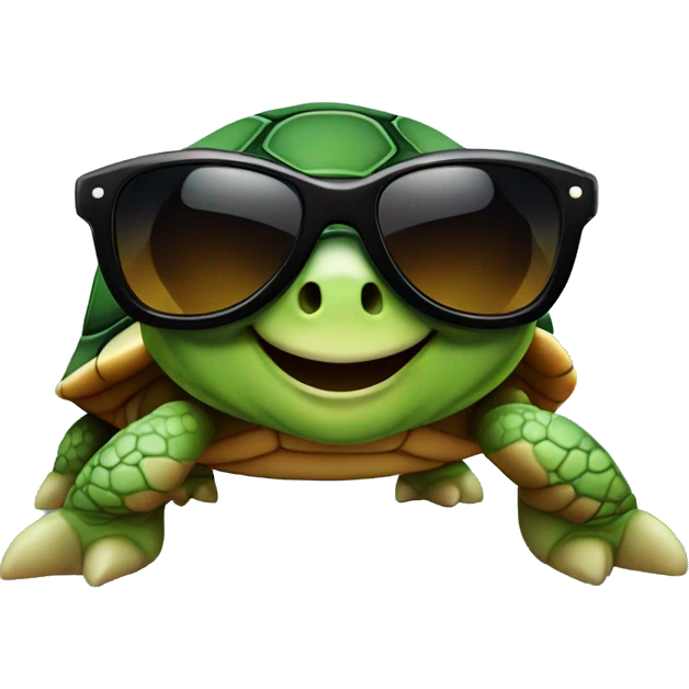 Turtle with sunglasses emoji