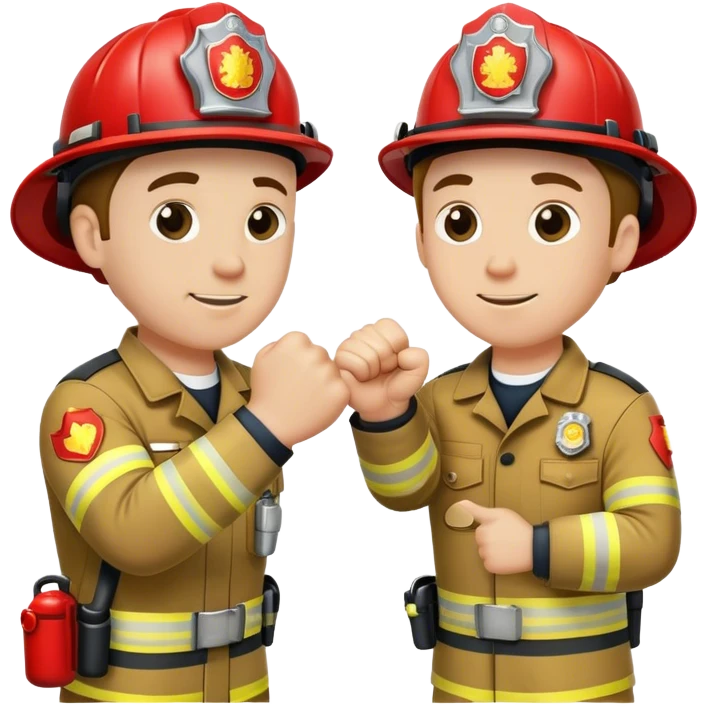 A fireman and a EMT making fist bump  emoji
