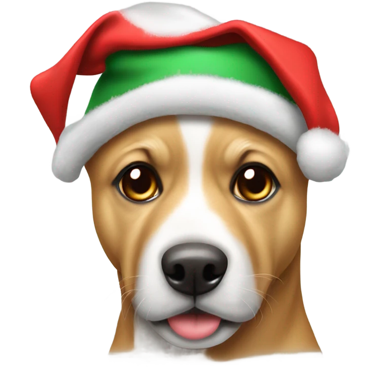 Un perro con gorro de navidad emoji
