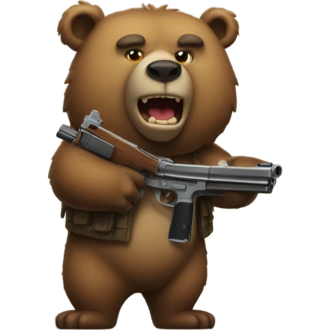 Bear with a gun and bear emoji