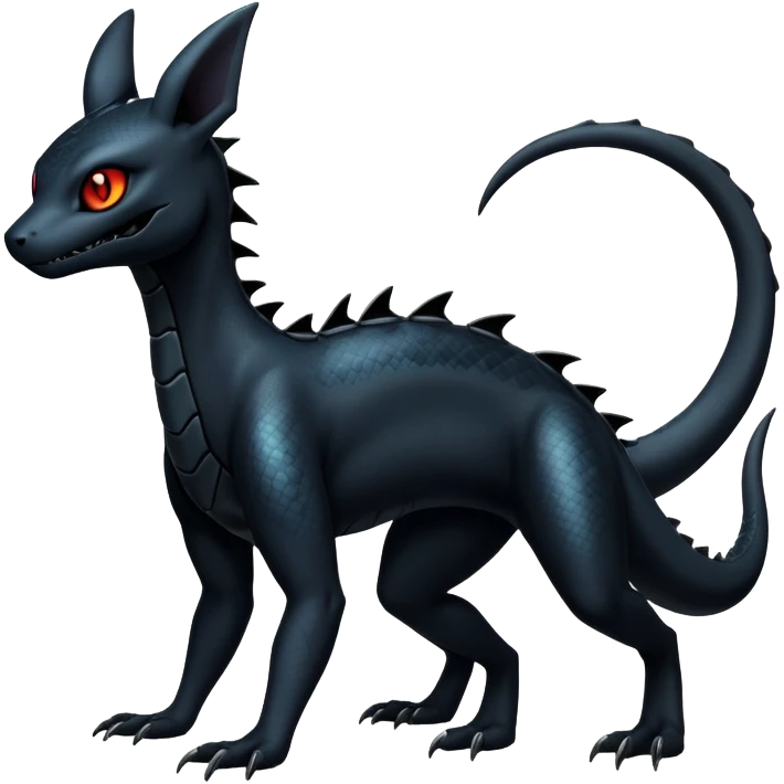 Dark Edgy Salandit-Umbreon-Fakémon-hybrid-creature (full body)  emoji