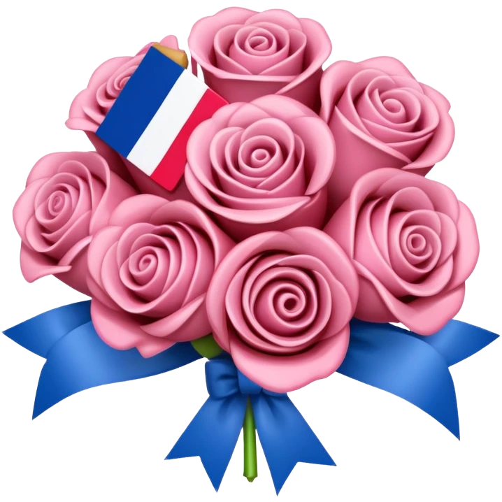 SPAM MEAT rose bouquet wrapped in french flag bow emoji
