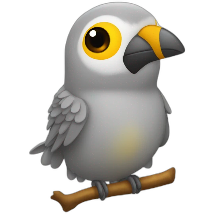 Ninfa pajaro gris con cabeza amarilla y mofletes anaranjados emoji