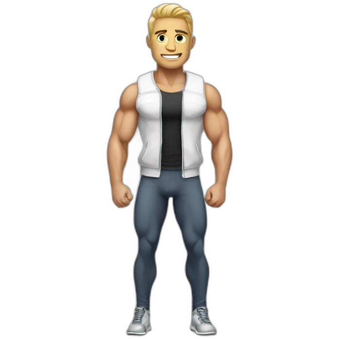 White bodybuilder with clothes emoji