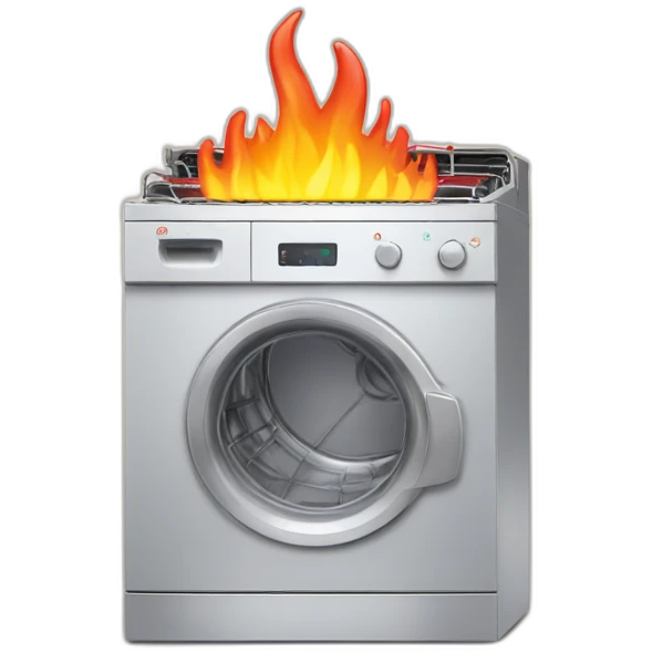 dishwasher machine on fire emoji