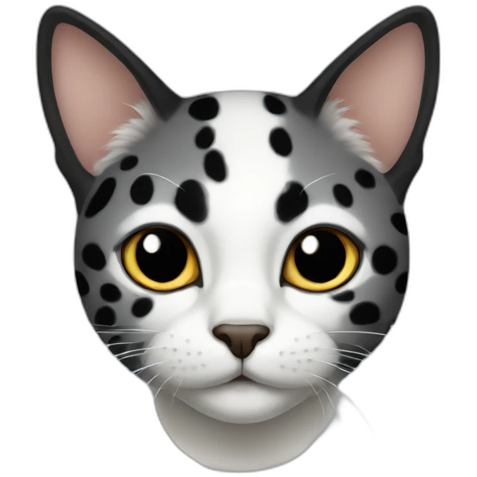 white black spotted cat emoji