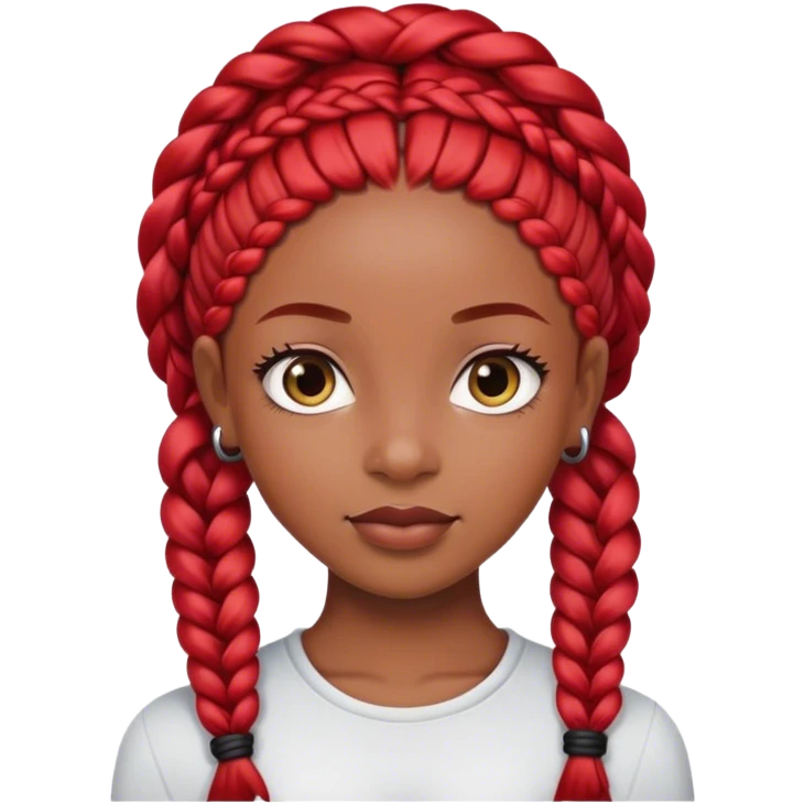 Black girl pretty with red braids emoji