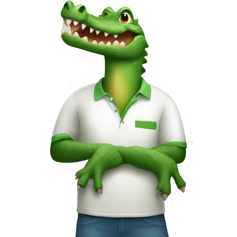 Crocodile in a polo t-shirt with a little crocodile  emoji