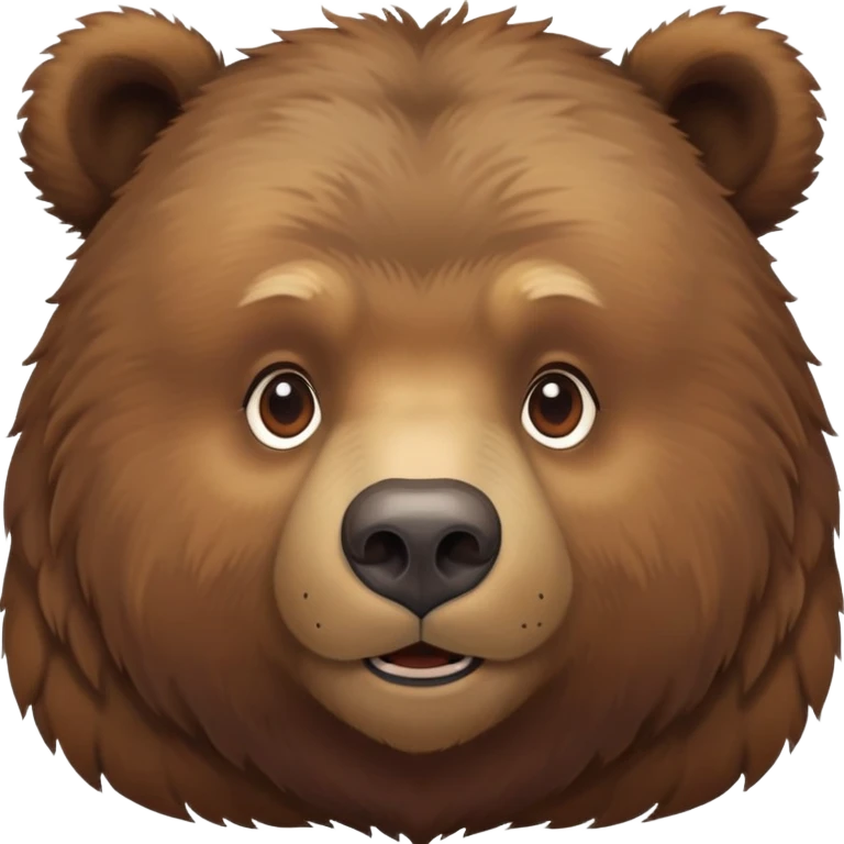 Gentle Russian brown bear head, soft gaze, front view emoji