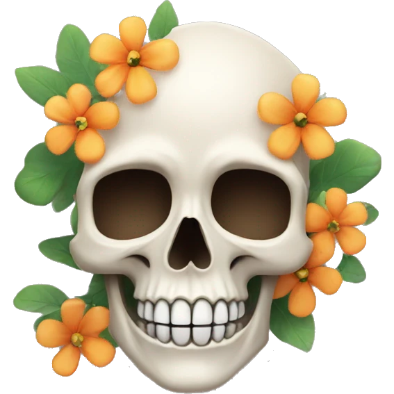 Skull with flowers emoji