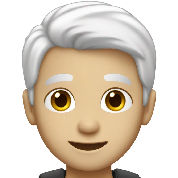 smiling boy with white hair emoji